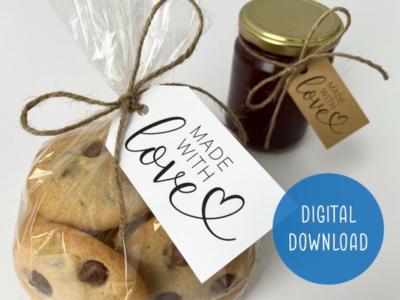 Printable Made With Love Gift Tag Digital Download Label | Etsy
