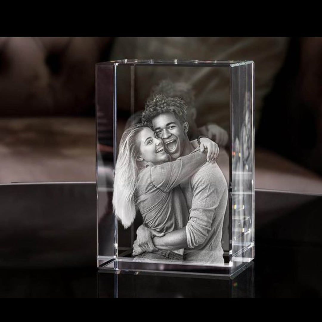 3D Laser Engraved Custom Etched Glass Photo Cube Couples Etsy Singapore