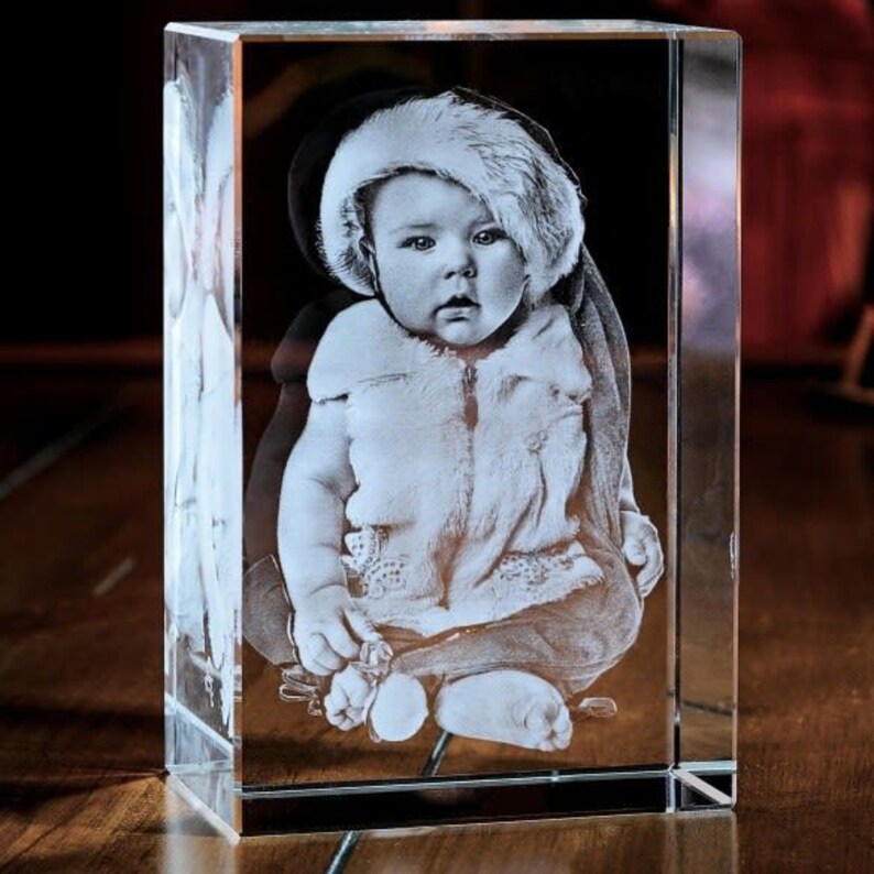 3D Laser Engraved Custom Etched Glass Photo Cube Couples Etsy UK
