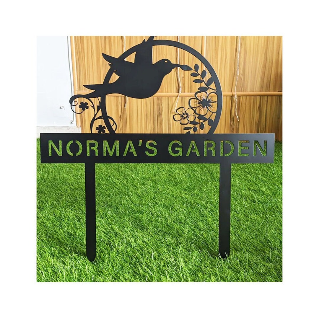 Personalized Metal Garden Sign Garden Sign With Stakes Custom Garden