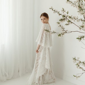 Boho Brautkleid, Elopement Brautkleid, Boho Brautkleid, rustikales Brautkleid aus Spitze, Brautkleid aus Spitze, Hippie-Hochzeitskleid