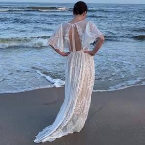 Zara wedding dress, wedding dress, bohemian wedding dress, lace wedding dress, elopement dress, elopement gown, boho wedding gown