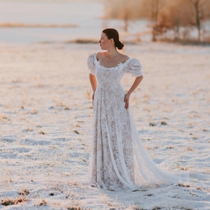 Sun rise -  wedding dress, wedding dress, bohemian wedding dress, lace wedding dress, elopement dress, elopement gown, boho wedding gown
