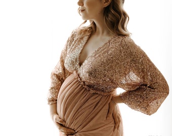 Sequins maternity dress / dress for photo session/ maternity dress, boho dress