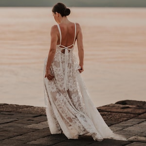 Athena  wedding dress, wedding dress, bohemian wedding dress, lace wedding dress, elopement dress, elopement gown, boho wedding gown