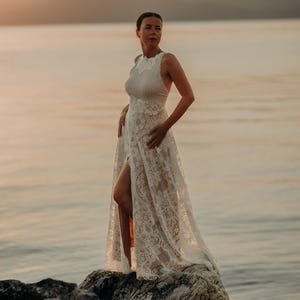 Athena  wedding dress, wedding dress, bohemian wedding dress, lace wedding dress, elopement dress, elopement gown, boho wedding gown