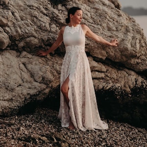 Athena  wedding dress, wedding dress, bohemian wedding dress, lace wedding dress, elopement dress, elopement gown, boho wedding gown