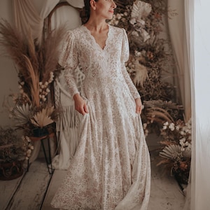 Victorian  wedding dress, wedding dress, bohemian wedding dress, lace wedding dress, romantic wedding, elopement gown