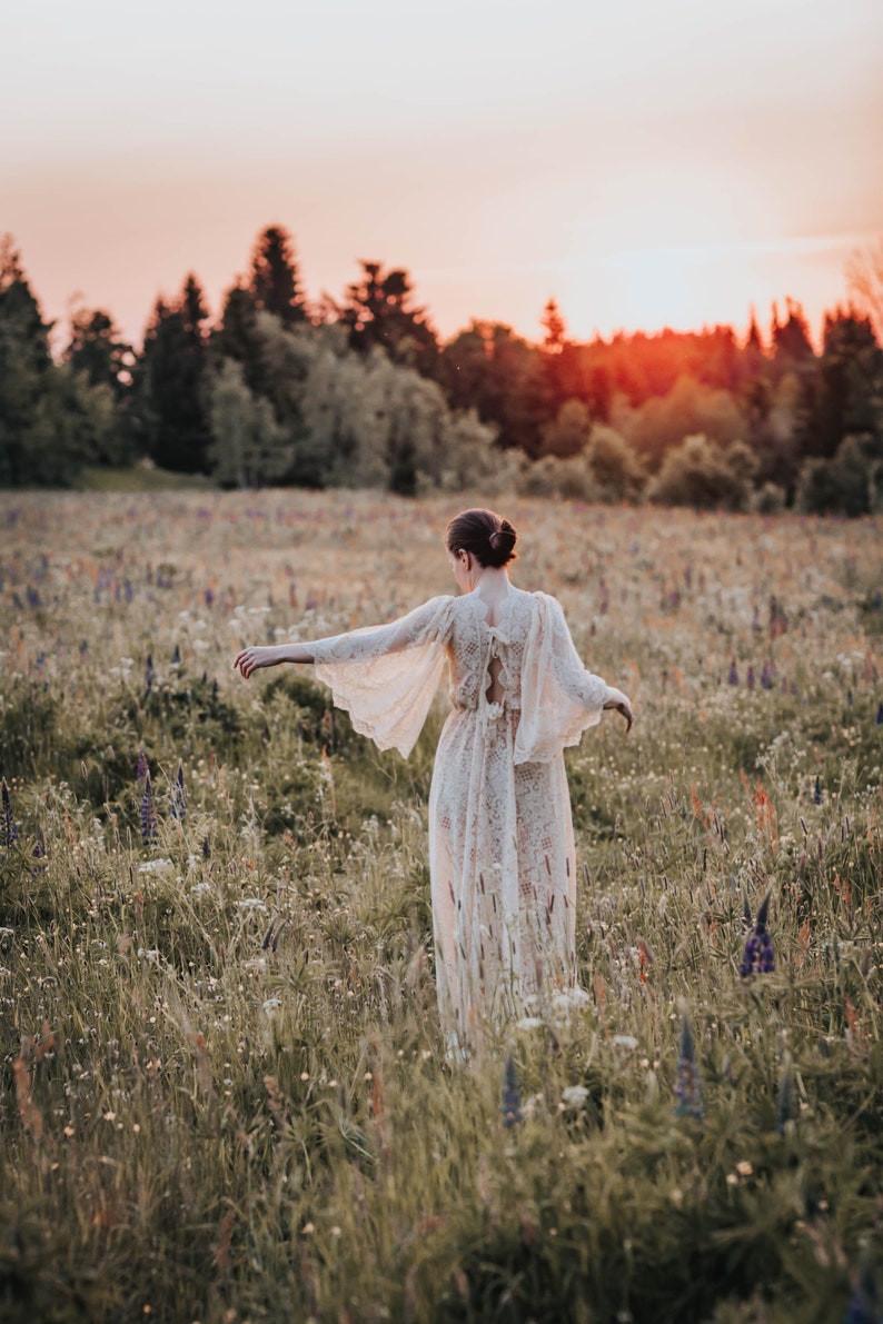 Robe boho Emilia Lace, mariage boho, robe boho de maternité, robe en dentelle de maternité, robe pour séance de maternité image 5