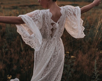 Robe de mariée bohème Emilia, robe de maternité, robe de mariée