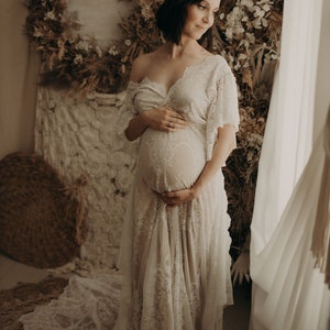 Robe bohème en dentelle, robe bohème, robe bohème de maternité, robe de séance enceinte, robe de maternité en dentelle, robe pour séance de maternité, accessoire photo