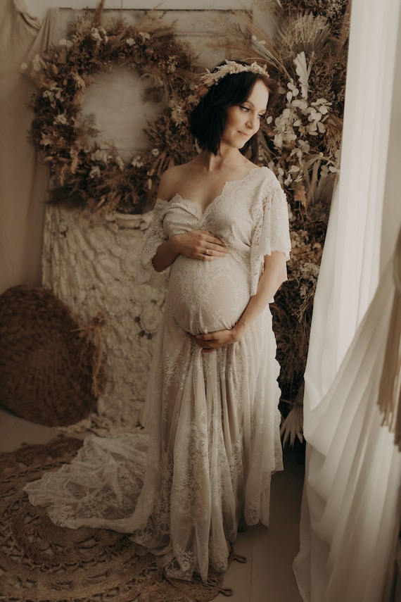 Lace boho dress, bohemian dress, Maternity boho dress, pregnant session dress, Maternity Lace gown, dress for Maternity session, photo prop Lace boho dress, bohemian dress, Maternity boho dress, pregnant session dress, Maternity Lace gown, dress for Maternity session, photo prop