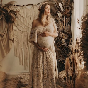 Lace boho dress, bohemian Wedding Dress, Maternity boho dress, Boho wedding dress, Maternity lace gown, dress for maternity session