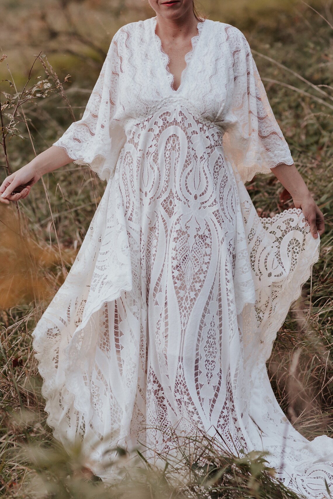 Lace Boho Dress Bohemian Wedding Dress Maternity Boho Dress Etsy