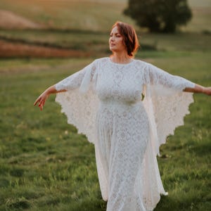 Diana wedding dress, elopement wedding dress, bohemian Wedding Dress, lace wedding dress, hippie wedding dress, plus size wedding dress