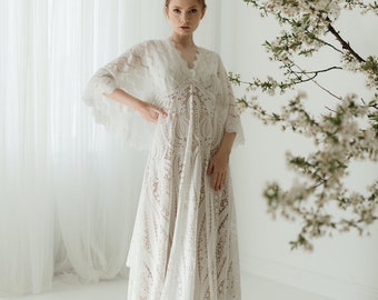 Bohemian wedding dress, elopement wedding dress, bohemian Wedding Dress, rustic lace wedding dress, lace wedding dress, hippie wedding dress