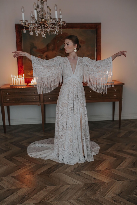 boho fringe lace dress Women's Lace Tassel V-Neck Maxi Dress Boho Floral Lace Long Sleeve Flare  Ruffle Fringed Beach Summer Long Dress Blue at Amazon Women's Clothing store
