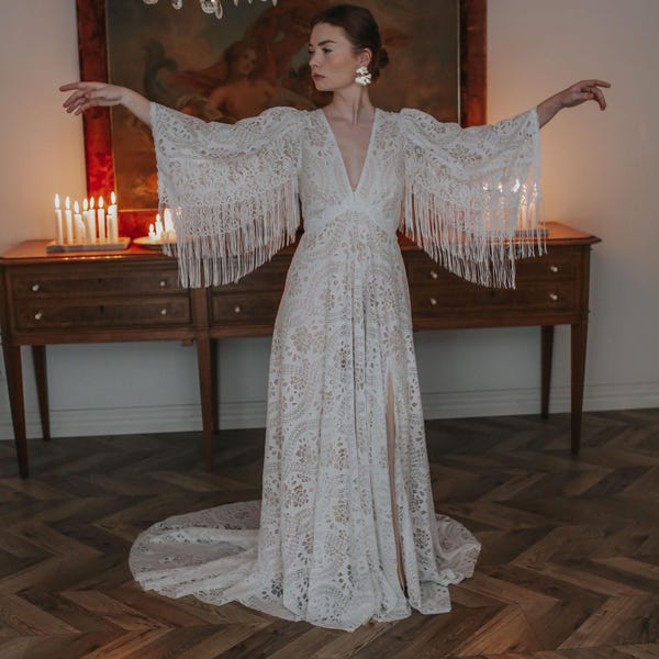 Abito da sposa boho con frange, abito da sposa boho, abito da sposa, abito da sposa boho, abito da sposa boho.