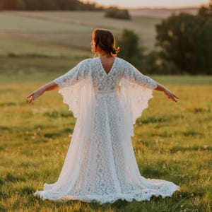 Diana wedding dress, elopement wedding dress, bohemian Wedding Dress, lace wedding dress, hippie wedding dress, plus size wedding dress