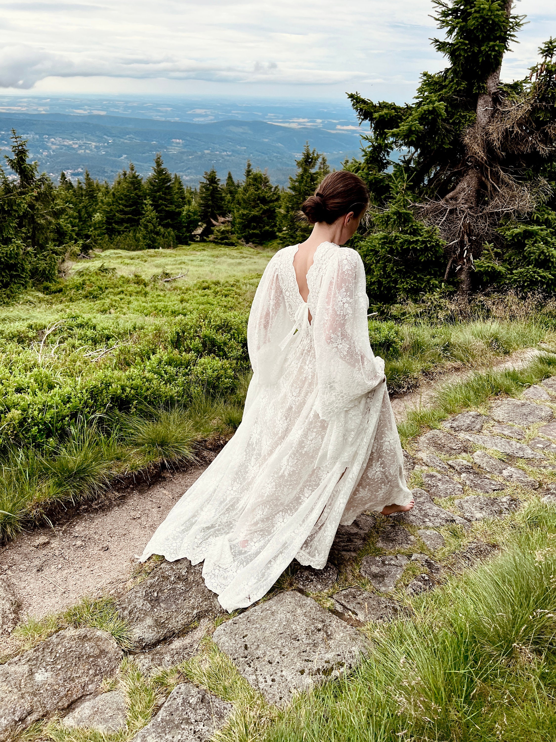 sachin and babi light blue dress 15+ Boho Style Plus Size Wedding Dresses That Celebrate Every Curve main image 0