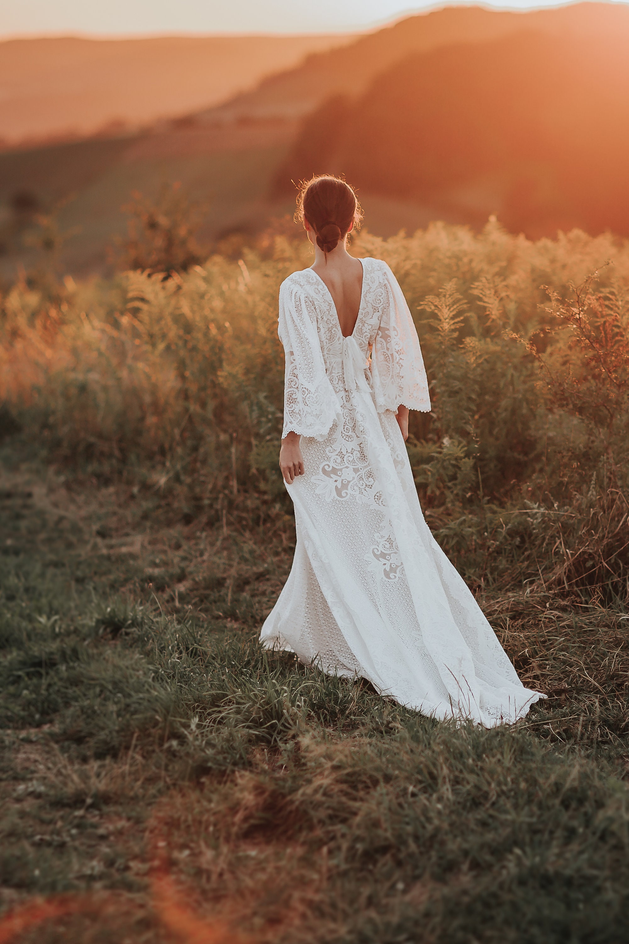 Camilla wedding dress, lace wedding dress, boho wedding dress, elopment dress, romantic wedding dress, bohemian wedding dress