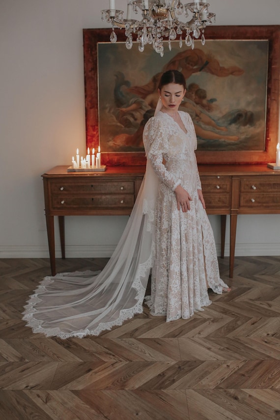 white lace elopement dress Convertible Wedding Dress - Lace Corset Back Wedding Dress - Mini Elopement Dress with Tulle Plus Size