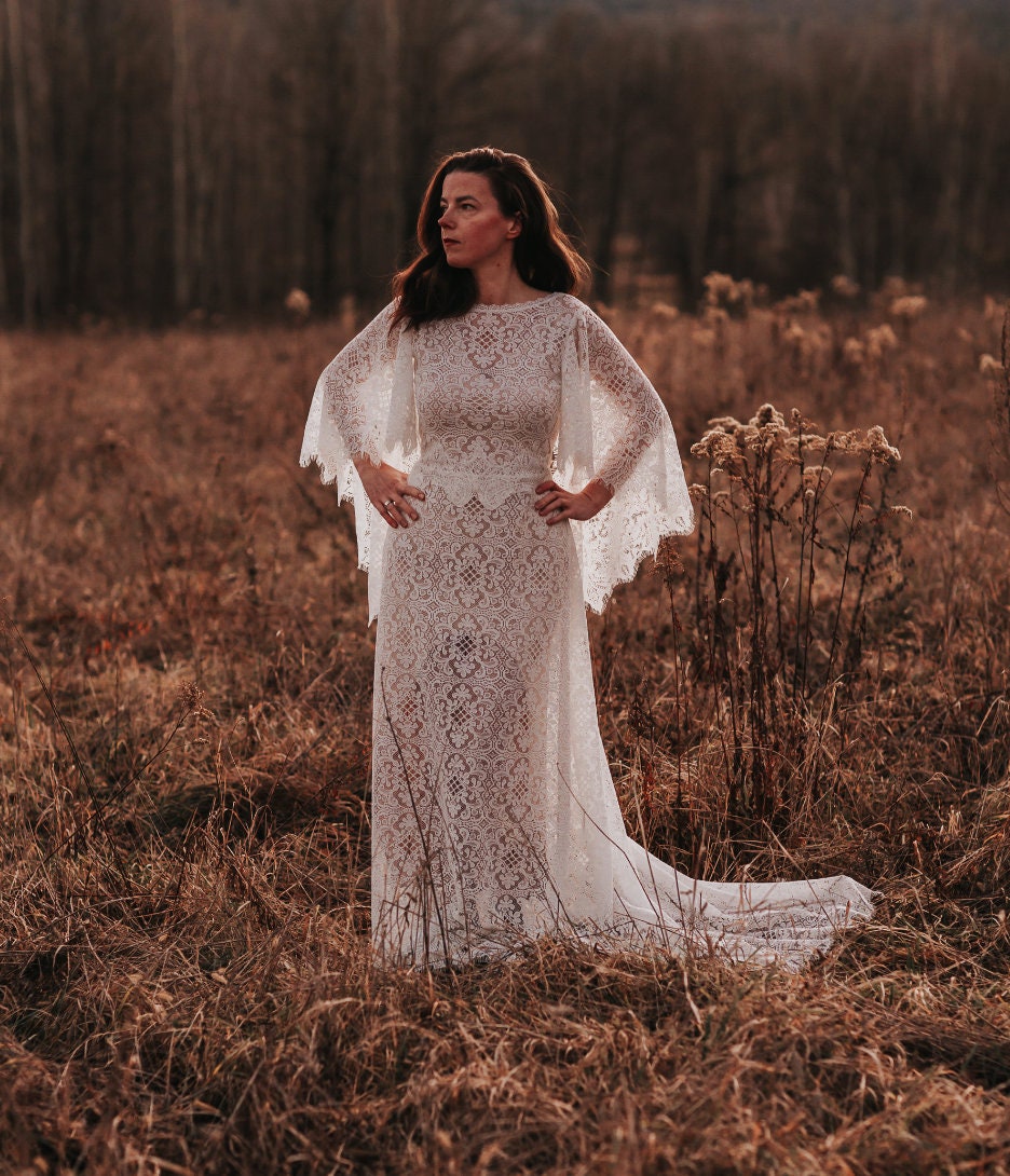 diana boho dress Diana Lace & Chiffon Wedding Dress