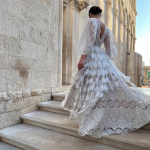 Anne  wedding dress, wedding dress, bohemian wedding dress, lace wedding dress, elopement dress, elopement gown, boho wedding gown