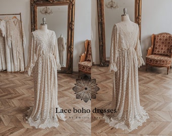 Victoria  Women's Boho Dress | Lace Vintage Dress For The Maternity Session | Photo Props | Pregnancy Photo Shoot/ V4 design