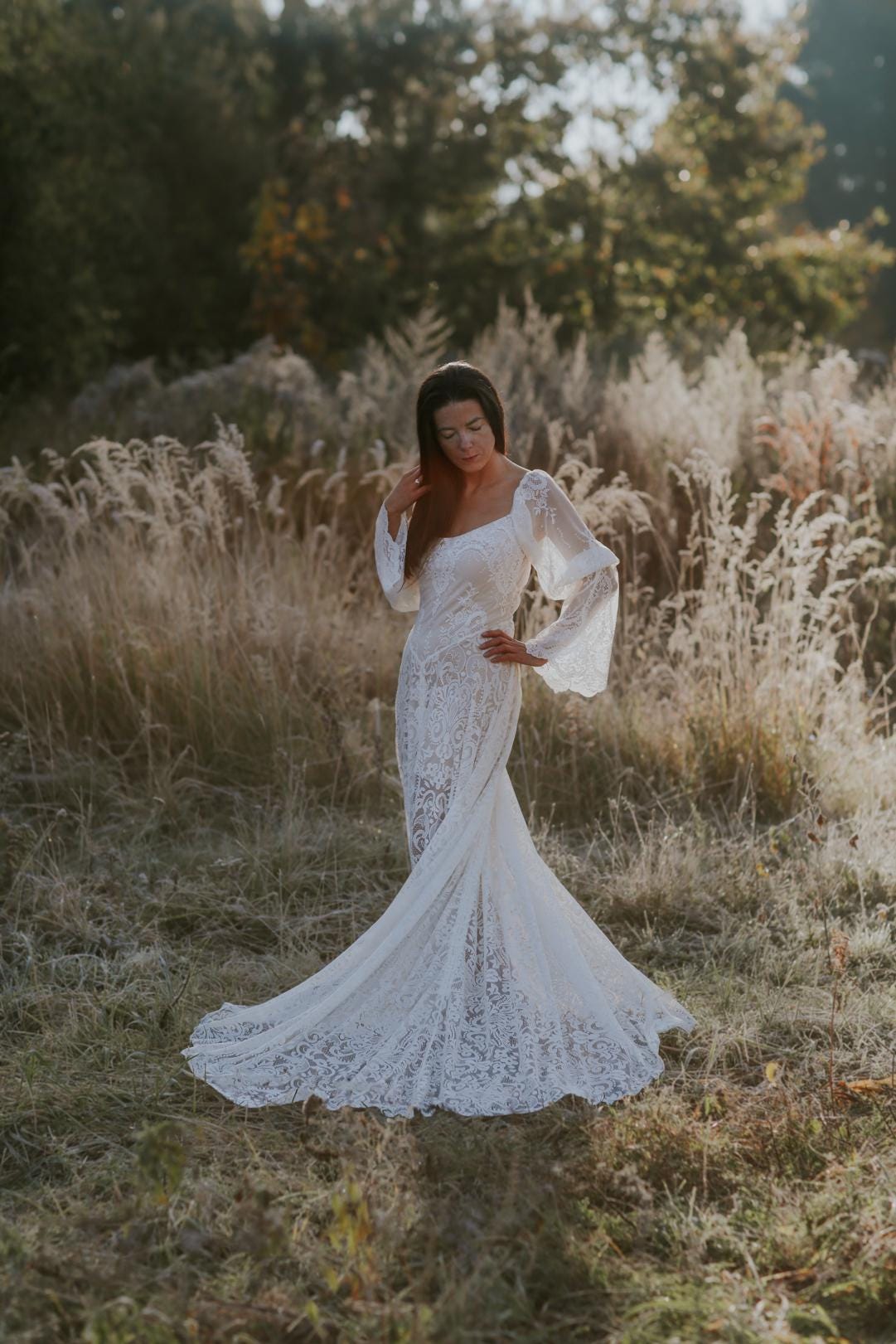 chinese dress ladies Boho Lace Sheath Wedding Dresses Viniodress VW1057 main image 1