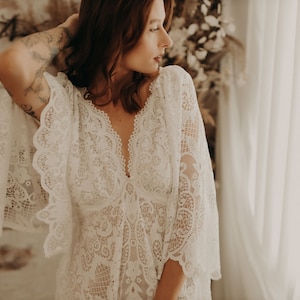 Maggie Lace boho dress, bohemian Wedding, Maternity boho dress, Maternity lace gown, dress for maternity session/ queen design image 8