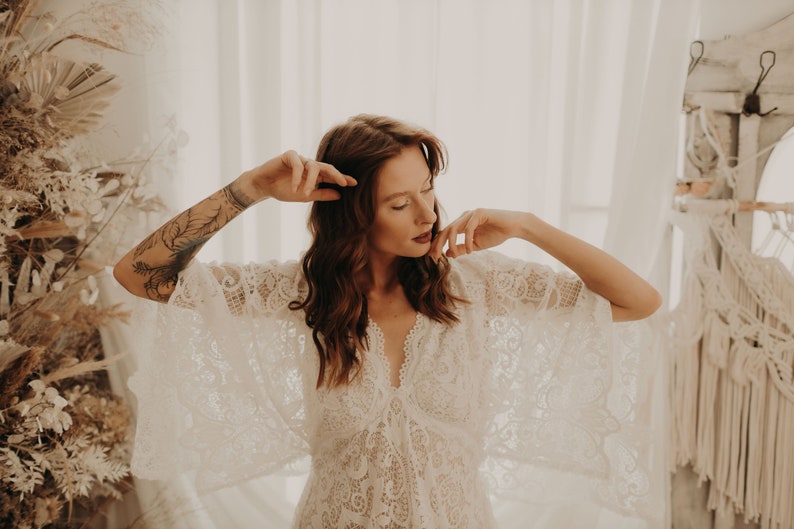 Robe boho Maggie Lace, mariage boho, robe boho de maternité, robe en dentelle de maternité, robe pour séance de maternité/ image 6