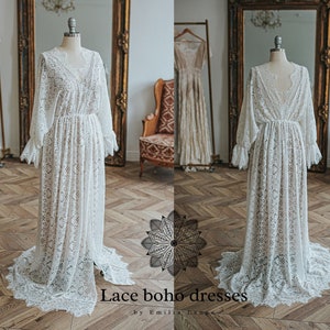 Victoria  Women&#39;s Boho Dress | Lace Vintage Dress For The Maternity Session | Photo Props | Pregnancy Photo Shoot/ V4 design
