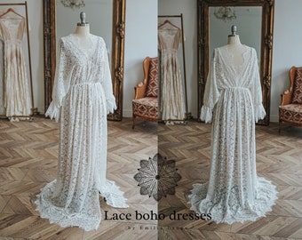 Victoria  Women's Boho Dress | Lace Vintage Dress For The Maternity Session | Photo Props | Pregnancy Photo Shoot/ V4 design