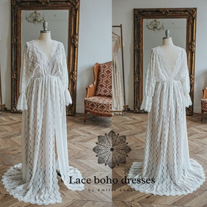 Victoria  Women&#39;s Boho Dress | Lace Vintage Dress For The Maternity Session | Photo Props | Pregnancy Photo Shoot/ V7 design