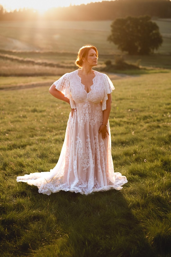 Meadow Whisper wedding dress, lace wedding dress, boho wedding dress, elopment dress, romantic wedding dress, bohemian wedding dress