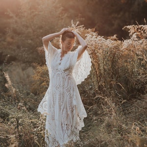 Bohemian boho dress, bohemian Wedding Dress, elopement  boho dress, Boho wedding dress, Maternity wedding lace gown, plus size wedding dress