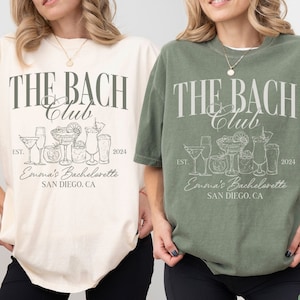 EVJF de luxe Merch couleurs confort, chemise EVJF Club Bach, t-shirts personnalisés EVJF, cadeau cocktail nuptiale