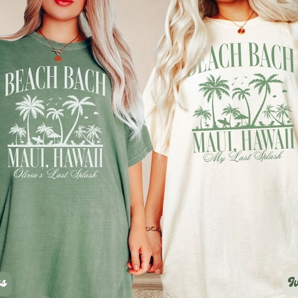 Custom Beach Bachelorette Shirts, Hawaii Bachelorette Shirts, Hawaii Girls Trip Outfits, Tropical Bach Tour Merch, Brides Last Splash Tees