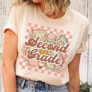 Retro Second Grade Shirt, Second Grade Teacher Shirt, Cute 2nd Grade Team Shirts, Back to School TShirt, Kids First Day of Second Grade Tee