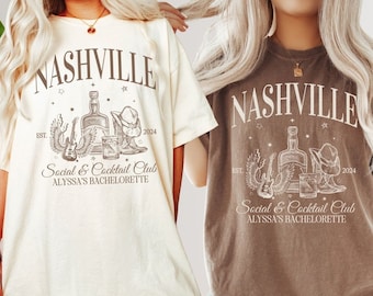 Custom Nashville Bachelorette Shirts, Cowgirl Bachelorette Party Shirts, Nash Bash Shirt, Western Bach TShirt, Bride Cocktail Social Club