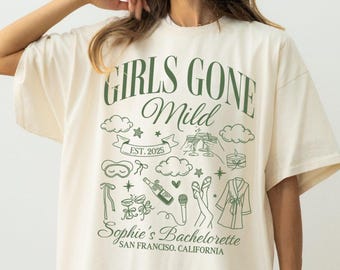 Girls Gone Mild Bachelorette Shirt Custom Spa Bachelorette Party Shirts Movie Night Slumber Party Luxury Bach Merch Sleepover Bridesmaid Tee