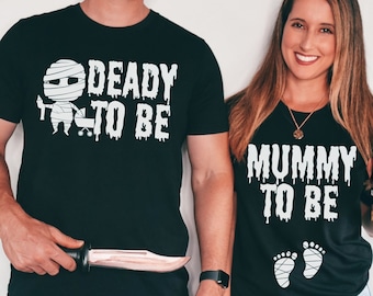 Halloween Pregnancy Announcement Shirt, Funny Pregnant Couples Costume, Maternity Gift for New Parents, Spooky Mom and Dad To Be T-Shirt