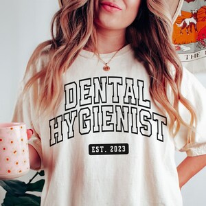 Dental Hygienist Est Shirt, Comfort Colors New Dental Assistant TShirt, Custom Student RDH Graduation Gift, Dental Hygiene Office T-Shirt