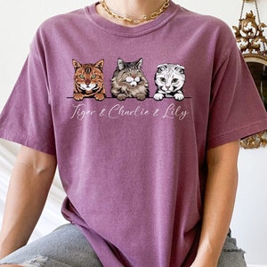 Custom Cat Shirt, Comfort Colors Shirt, Personalized Cat Mom Gift, Gift for Cat Dad, Cat Lover TShirt, New Cat Owner Tee, Cute Pet T-Shirt