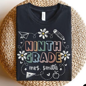 Custom Ninth Grade Shirt, Retro Ninth Grade Teacher Shirt, 9th Grade Team Shirts, Back to School Tee, 9th Grade Teacher Appreciation Gift