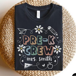Custom Pre-K Teacher Shirt, PreK Crew Shirts, Pre K Teacher TShirt, PreK Squad T Shirt, PreK T Shirt, Cute PreK Shirt for Back to School