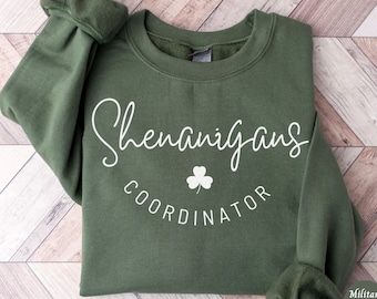 Shenanigans Coordinator Sweatshirt, Matching St Patricks Day Shirts, St Patrick's Day Sweater, Irish Drinking Outfit, Womens Lucky TShirt