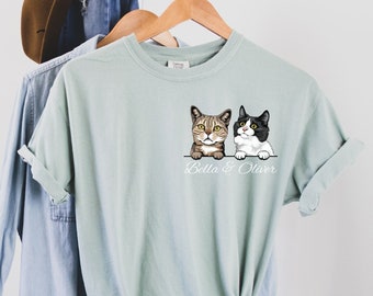 Custom Cat Shirt, Comfort Colors Shirt, Personalized Cat Mom Gift, Gift for Cat Dad, Cat Lover TShirt, New Cat Owner Tee, Cute Pet T-Shirt