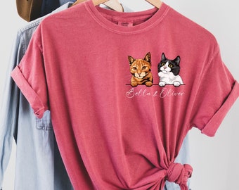 Custom Cat Shirt, Comfort Colors Shirt, Personalized Cat Mom Gift, Gift for Cat Dad, Cat Lover TShirt, New Cat Owner Tee, Cute Pet T-Shirt